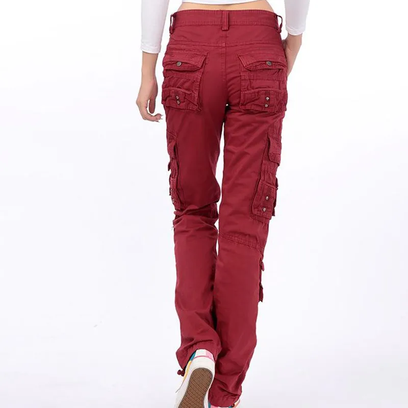 Pantalon femme Весна женские прямые брюки карго с несколькими карманами джинсовые комбинезоны дамские модные мешковатые Джоггеры для тренировок