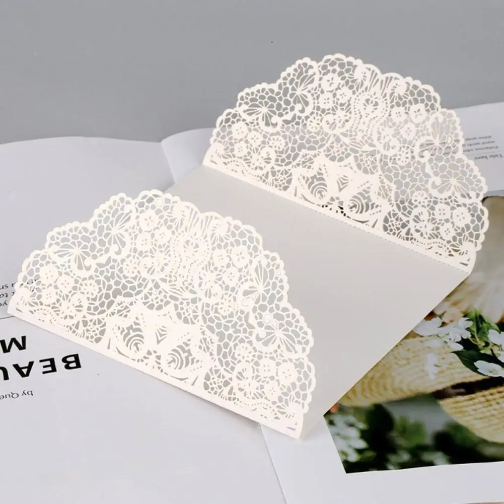 10 шт синий белый элегантный лазерный Вырез свадебные пригласительные открытки