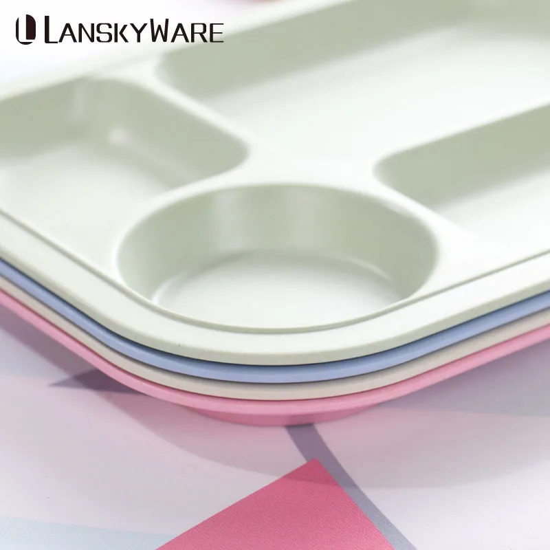 LANSKYWARE Bamboo обеденная тарелка для детей кухня Экологичное блюдо закусок еда фрукты