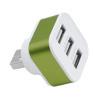 color random new style mini 3 port usb 2 0 hub adapter splitter expansion for pc drop shipping
