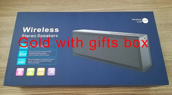 Gold with box 20 Вт HIFI Bluetooth динамик металлический супер бас портативный беспроводной настольный автомобильный динамик 4000 мАч power Bank Mic PK Anker SoundCore 2 - Цвет: Gold with box