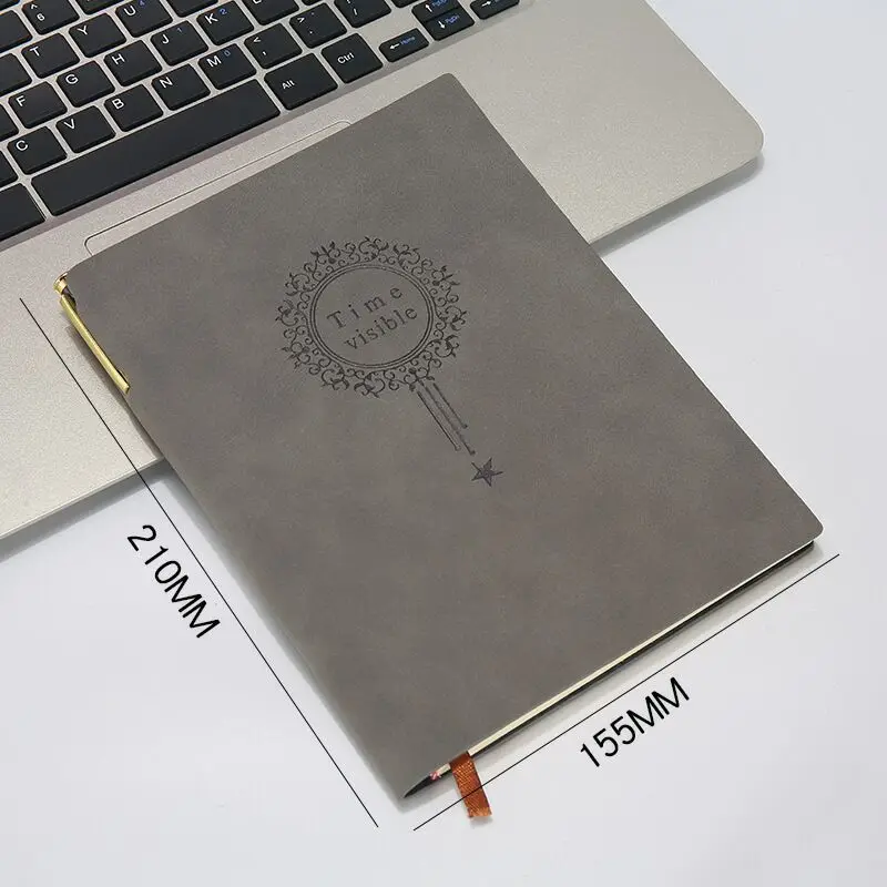 Офисный бизнес-блокнот Coloffice A5, овечья кожа, мягкая кожа, ретро Подарочная коробка, набор, высокое качество, блокнот, офисные принадлежности, 1 шт - Цвет: Светло-серый