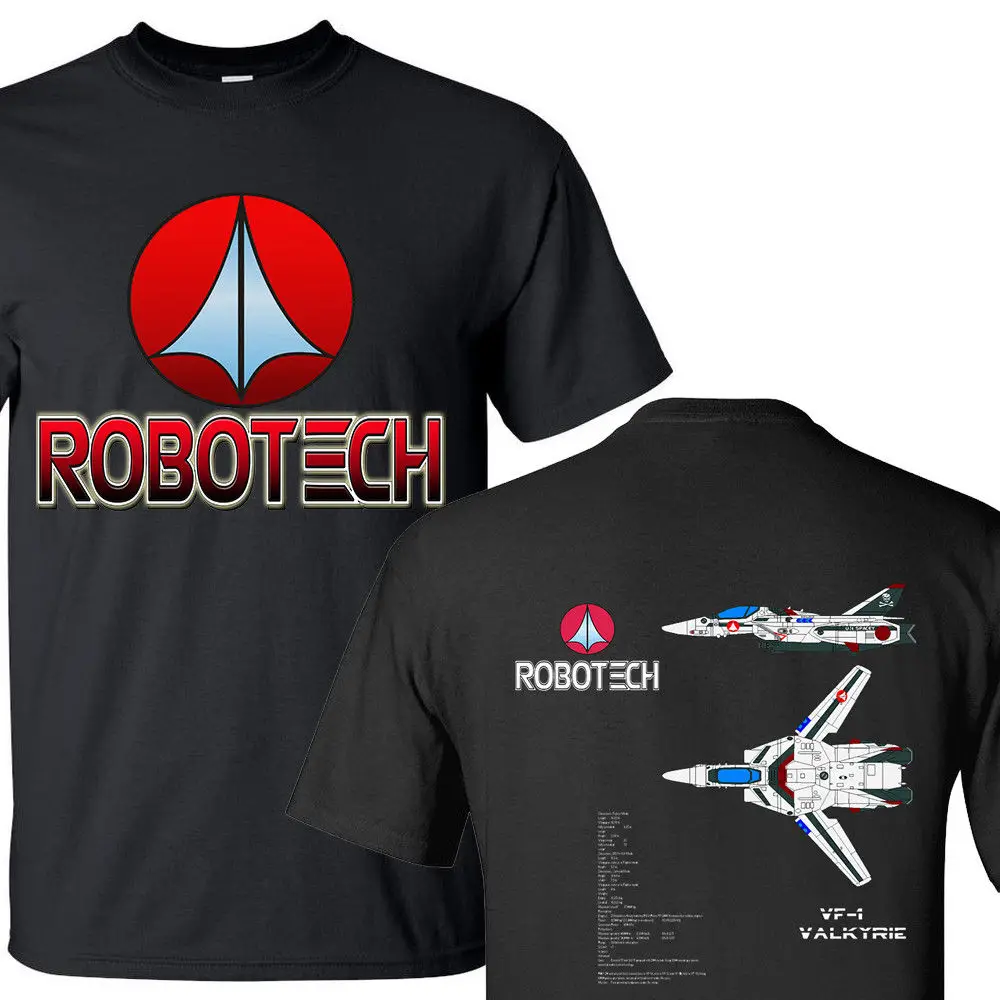 Новые футболки из хлопка мужские VF-1 Valkyrie Robotech Macross Aerospace Fighter Mecha футболки casual повседневные футболки