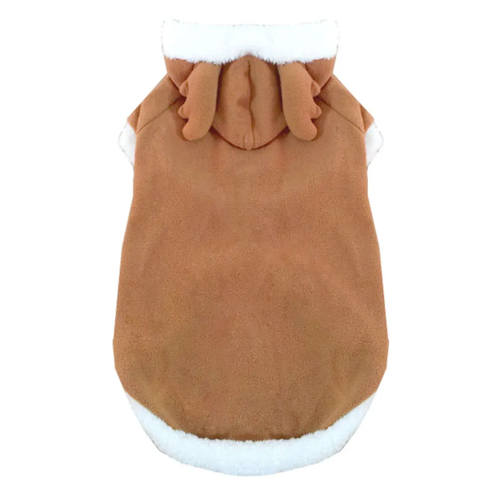 2017 костюм эльфа оленя костюмы для домашних животных с капюшоном флис средняя и