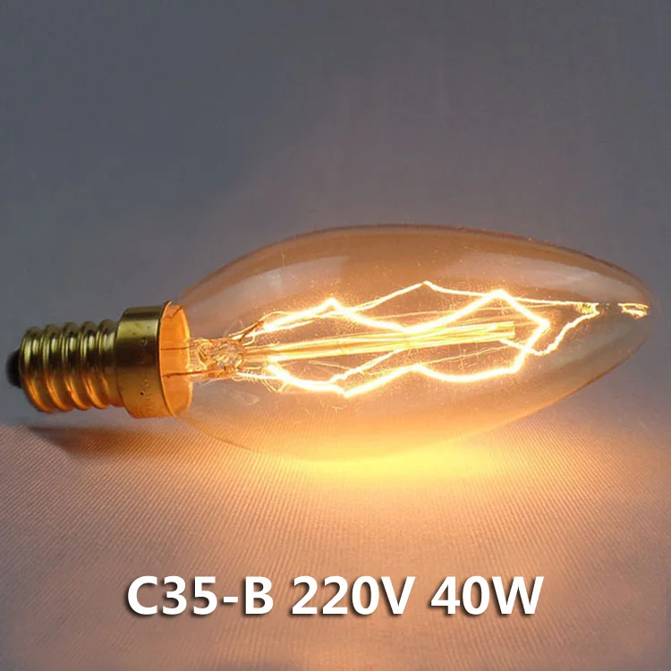 Edison ЛАМПЫ Ретро E14 C35 винтажные ncandescent лампы 110 v 220 Праздничные огни 40 w для домашнего декора - Цвет: 220V 40W B