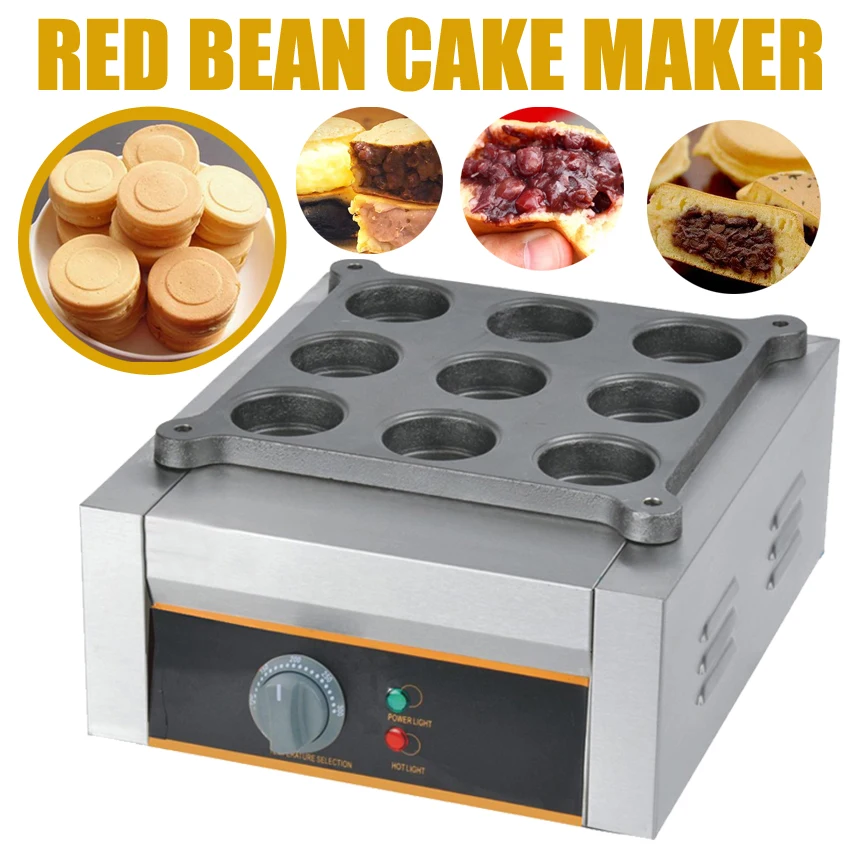 

1pc High quality Electric Non-Stick Cooking Surface 9 holes Red bean cake machine 110/220V Red bean cake maker 2500W