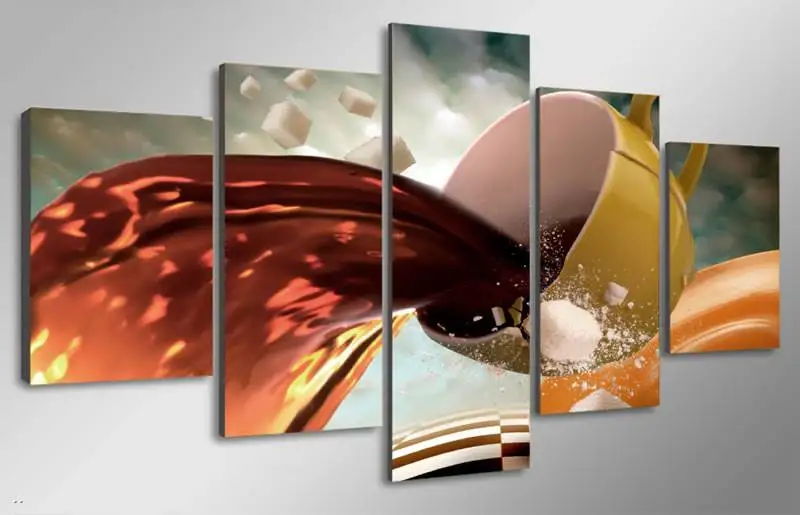 Hd Печать Кофейная чашка с картина холст печать декор комнаты плакат Бесплатная