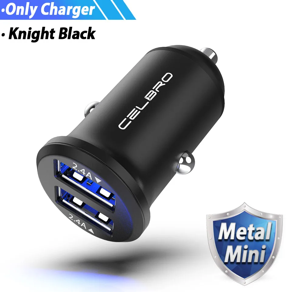 Black Car Charger 2 порта двойной Переходник USB для зарядки в машине 4.8A мобильный телефон автомобильное зарядное устройство Универсальный Автомобильный USB автомобильный прикуриватель Зарядка для телефона - Тип штекера: Black Car Charger