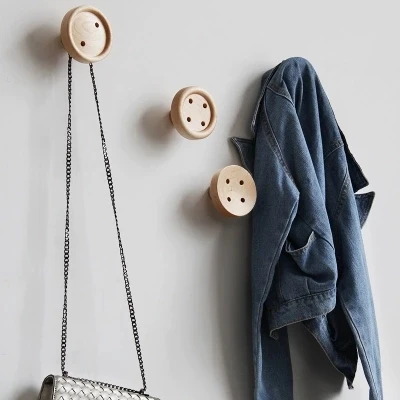 Крючок для одежды collalily в скандинавском стиле круглая деревянная настенная
