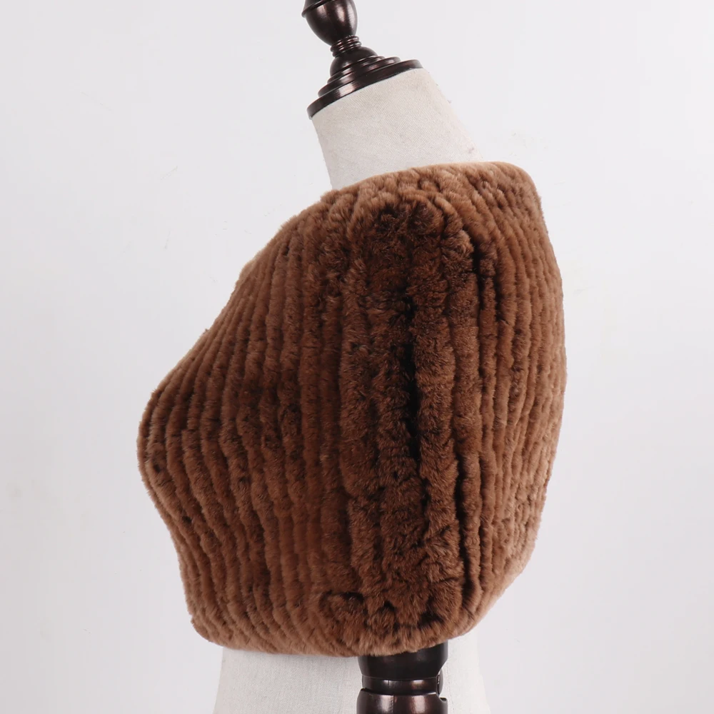 New Lady Winter 100% Natural Rex Rabbit Fur Shawls Scarves Women Warm Knitted Real Pashmina Fashion Genuine Scarf Poncho |