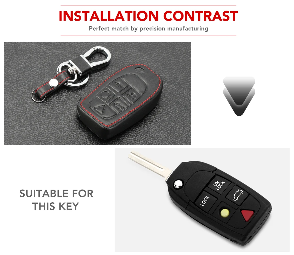 5 кнопочный кожаный флип автомобильный чехол для ключей аксессуар Volvo C70 S40 S60 S80 XC90