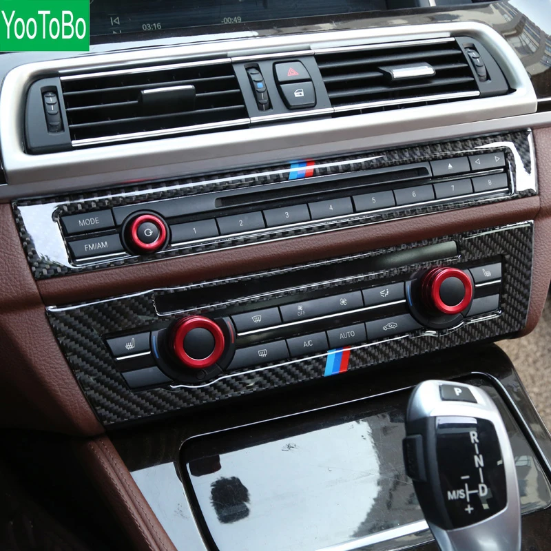 Для BMW F10 5 серия внутренняя отделка из углеродного волокна автомобиля CD панель