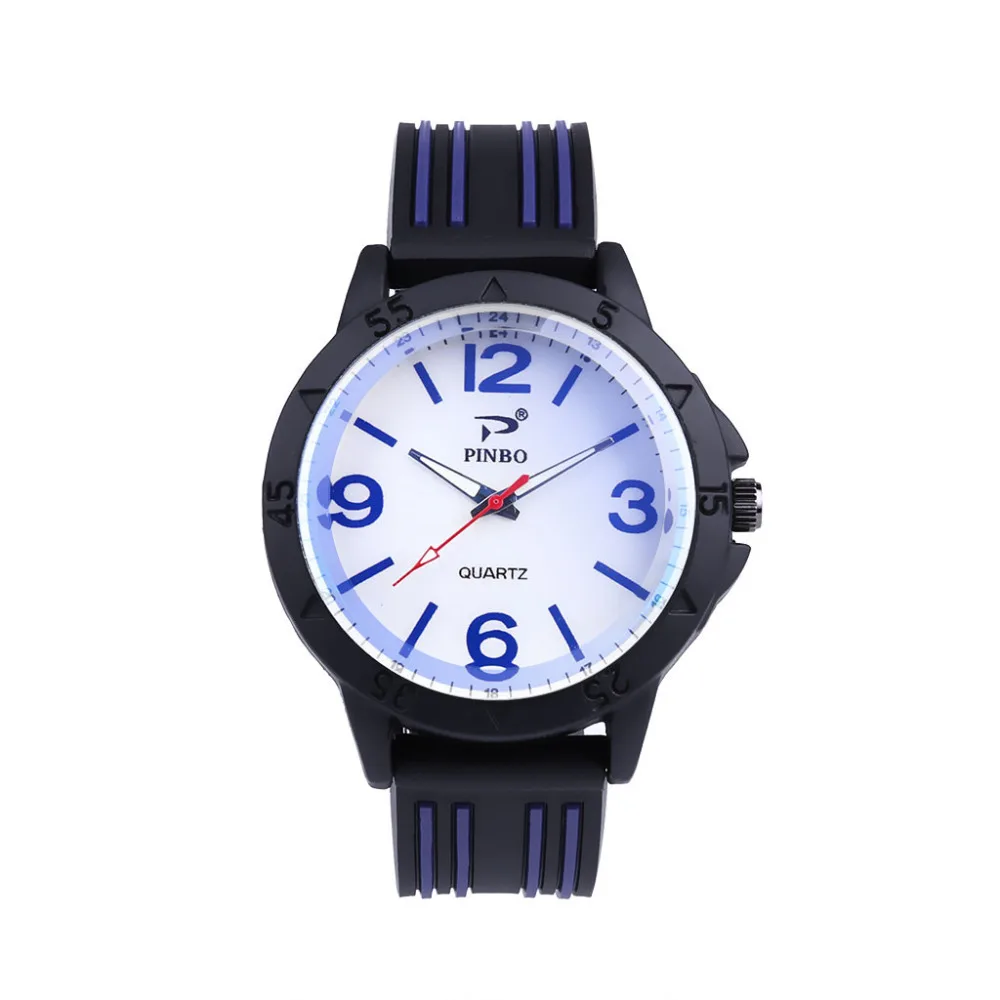 Часы мужские кварцевые с цифровым циферблатом и силиконовым ремешком | Наручные
