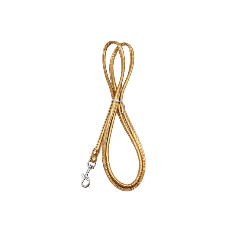 Pet Cat Щенок поводок Длинные Гладкие Кожа PU Поводки Solid Цвет собак Walker 6 цветов 1,2 м х 1,0 см для малых и средних щенок - Цвет: gold