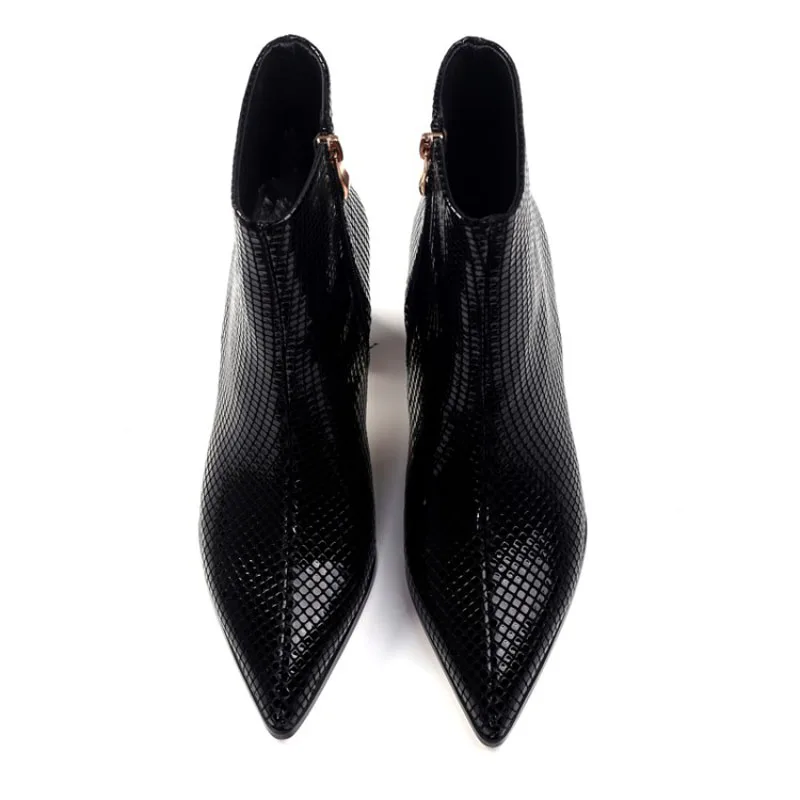 Осенние женские ботильоны на платформе и высоком каблуке модные ботинки женская