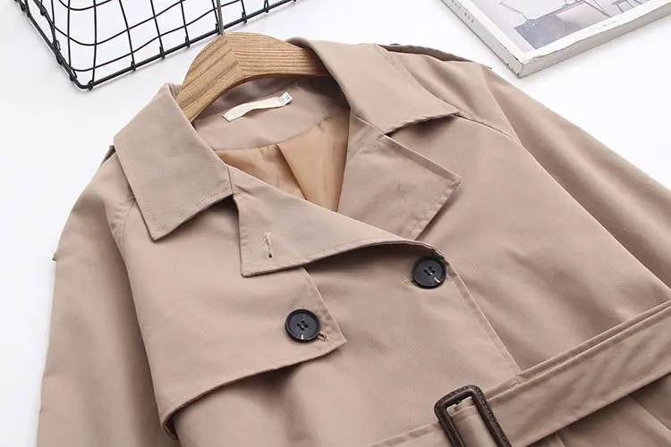 2019 плюс размер Повседневный плащ Весенняя женская одежда модная двубортная