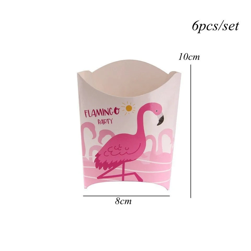 6pcs Popcorn box B 1 Набор, серия фламинго, одноразовая посуда, бумажная тарелка/чашка, декор стола, тема для летней вечеринки, свадьбы, предметы для украшения дня рождения - Цвет: 6pcs Popcorn box B
