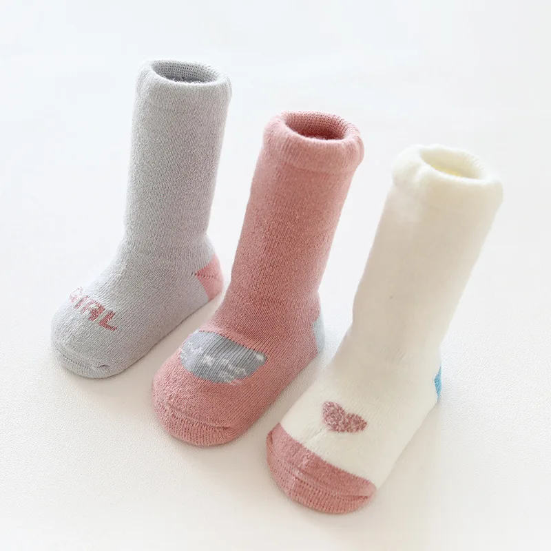 3 Pairs/Lot Cute Cartoon Kids Socks Autumn Winter Warm Cotton Breathable Baby Boys Girls Children Long For 0-5Years | Мать и ребенок
