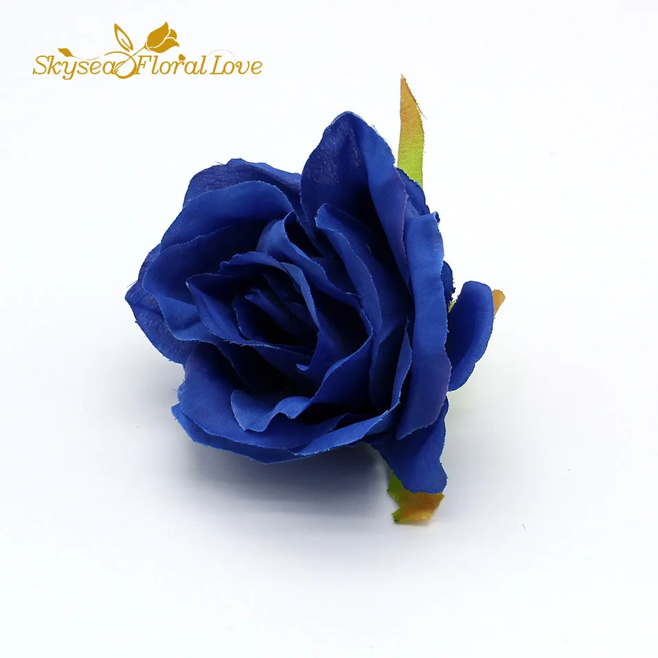 Royal blue Искусственные цветы, розы, 25 шт./лот, настенная АРКА, сделай сам, свадебные цветы, шелковые цветы - Цвет: Royal blue