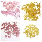 100 искусственная алмазная корона блестящая розовая Золотая бумага конфетти 3 см Рождество Новый год Свадьба Вечеринка стол рассеянный Декор DIY поставки