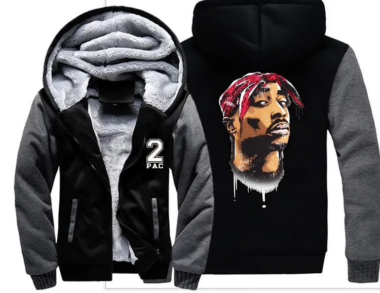 Biggie tupac 2pac Хип-хоп для музыкальных выступлений, для чтения рэпа, крутая Мода, для мужчин wo, теплое толстое пальто, куртка, зимняя уличная бархатная толстовка с капюшоном