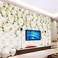 beibehang 3d stereoscopic tv backpack wall paper silk cloth sofa flower murals 3d eco friendly wallpaper for papel de parede