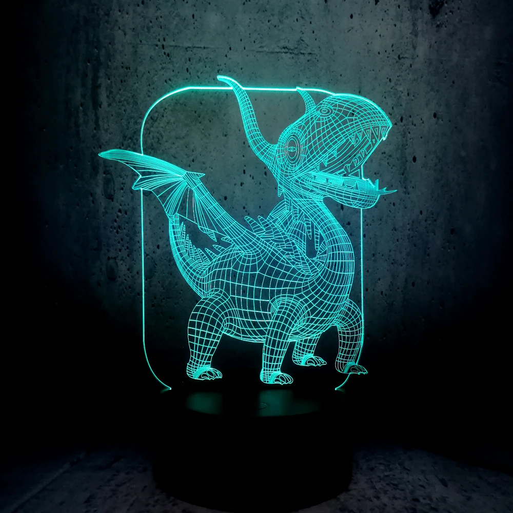 Новинка Pterosaur динозавр рога дракона лампа 3D USB светодиодный ночсветильник