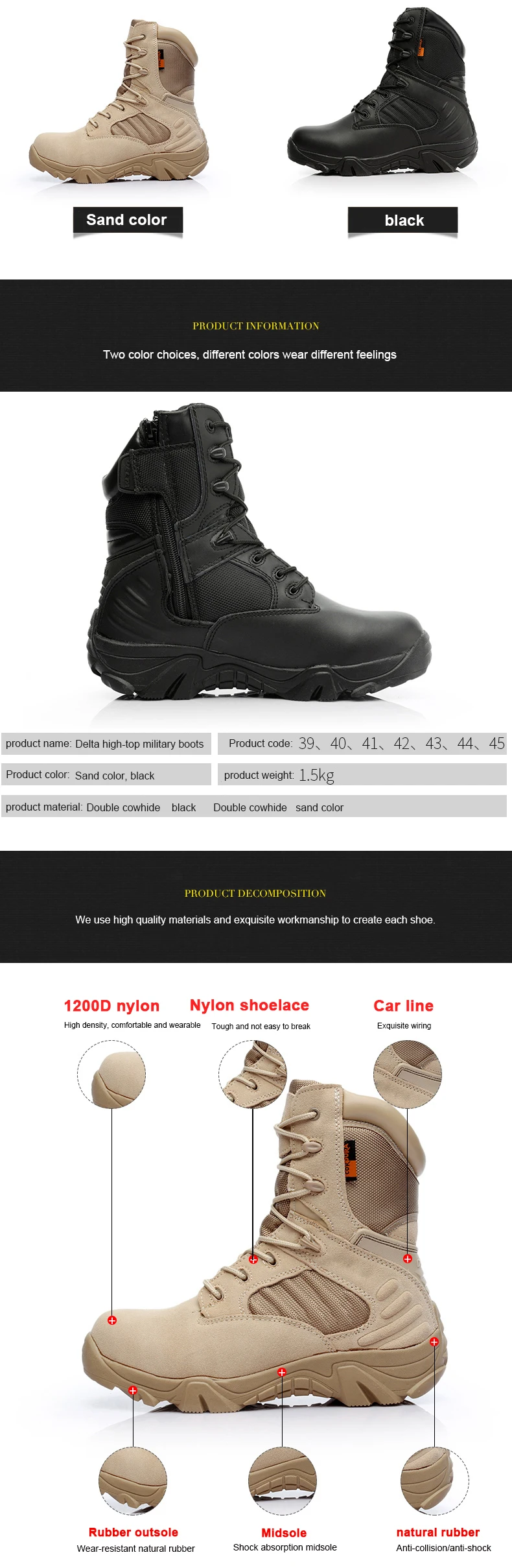 ZK20 Safety Shoes Wome Men Military Boots Special Force Tactical Desert Combat Ankle Boats Army Work Shoes Cowhide Dropshipping