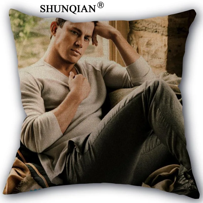 

Наволочка Channing Tatum из хлопка и льна на заказ, чехол для текстиля, стула 45x45 см с одной стороны A1017