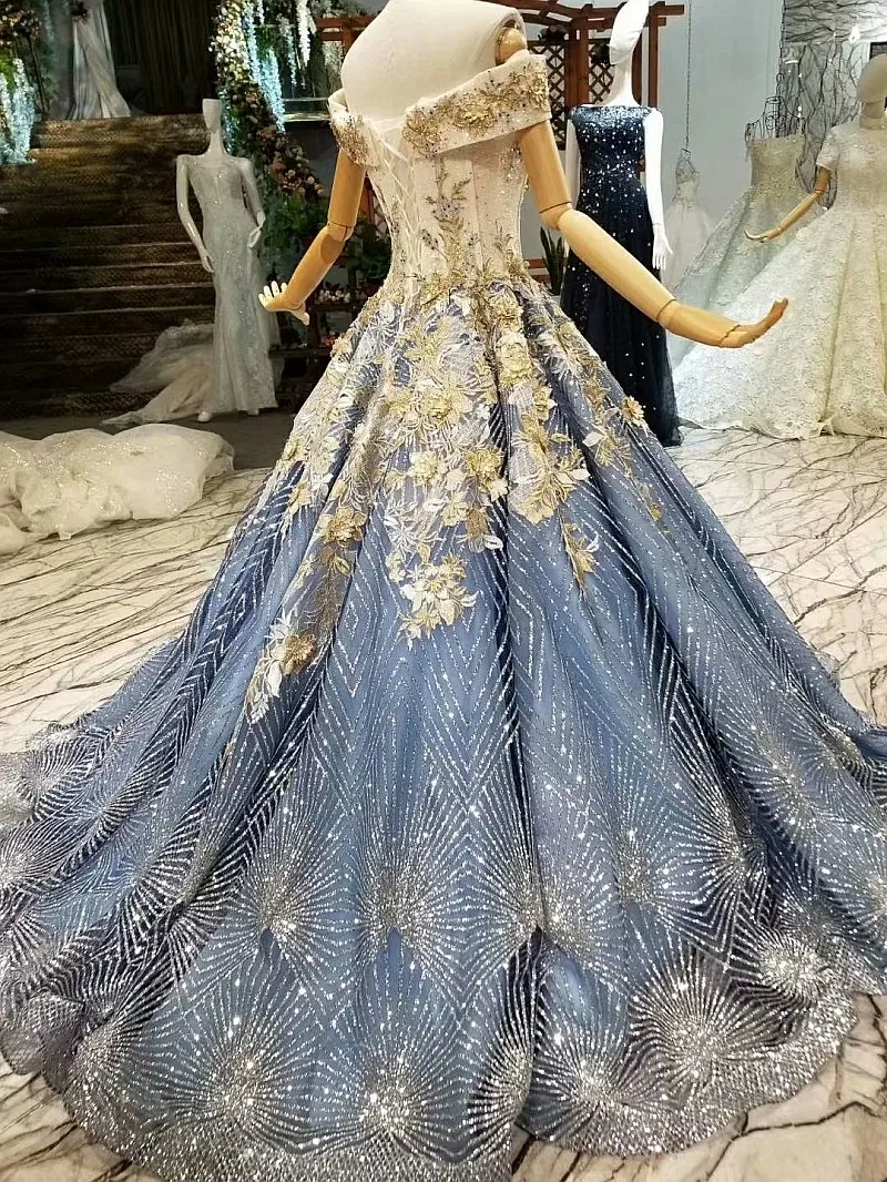 CloverBridal вышитый бисером лиф блестящая светло-голубая юбка когда-либо красивые платья для выпускного вечера длина до пола с открытыми плечами