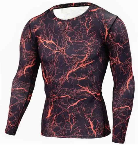 T-shirt Мужская брендовая одежда, Армейский Камуфляж, термобелье, спортивный костюм, набор, Кроссфит, Фитнес рубашка, мужские леггинсы, 2 предмета, рашгарда, ММА - Цвет: T-shirt