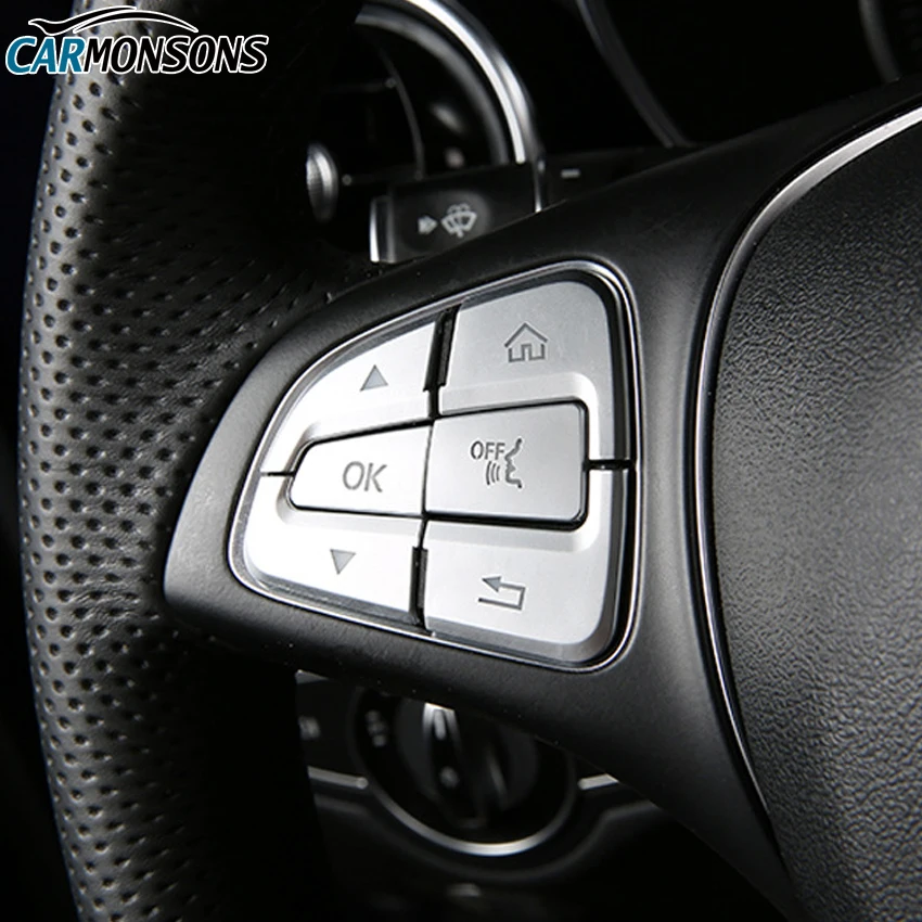Carmonsons рулевого колеса наклейки Накладка для Mercedes Benz A, B, C, GLC GLA CLA CLS V класс Вито W176 W246 W205 X253 X156 W447