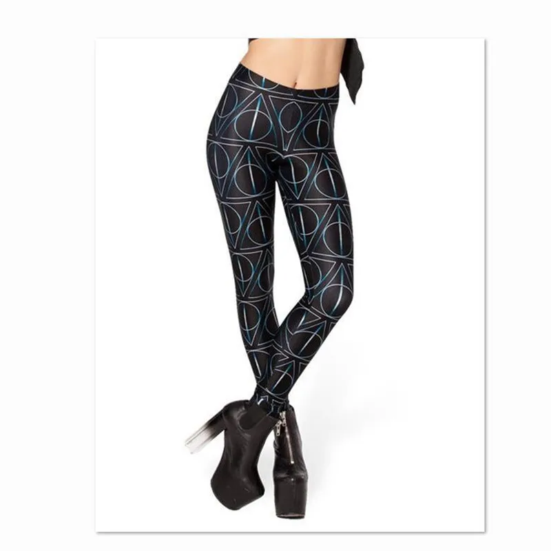 European and American Star Wholesale retail digital printing Deathly Hallows sexy silk milk Leggings | Женская одежда