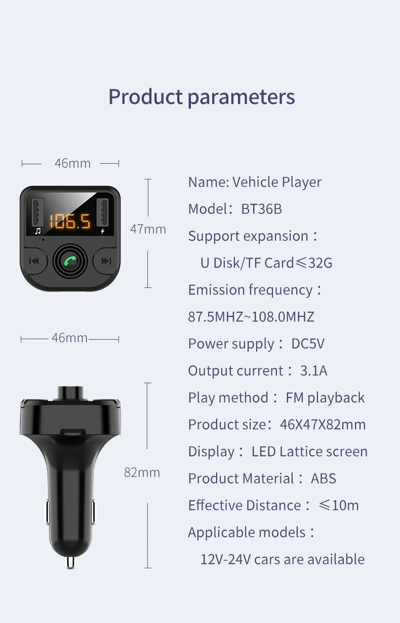 KORSEED Dual USB Автомобильное зарядное устройство с fm-передатчиком Bluetooth hands-free FM модулятор автомобильное зарядное устройство для телефона для iPhone