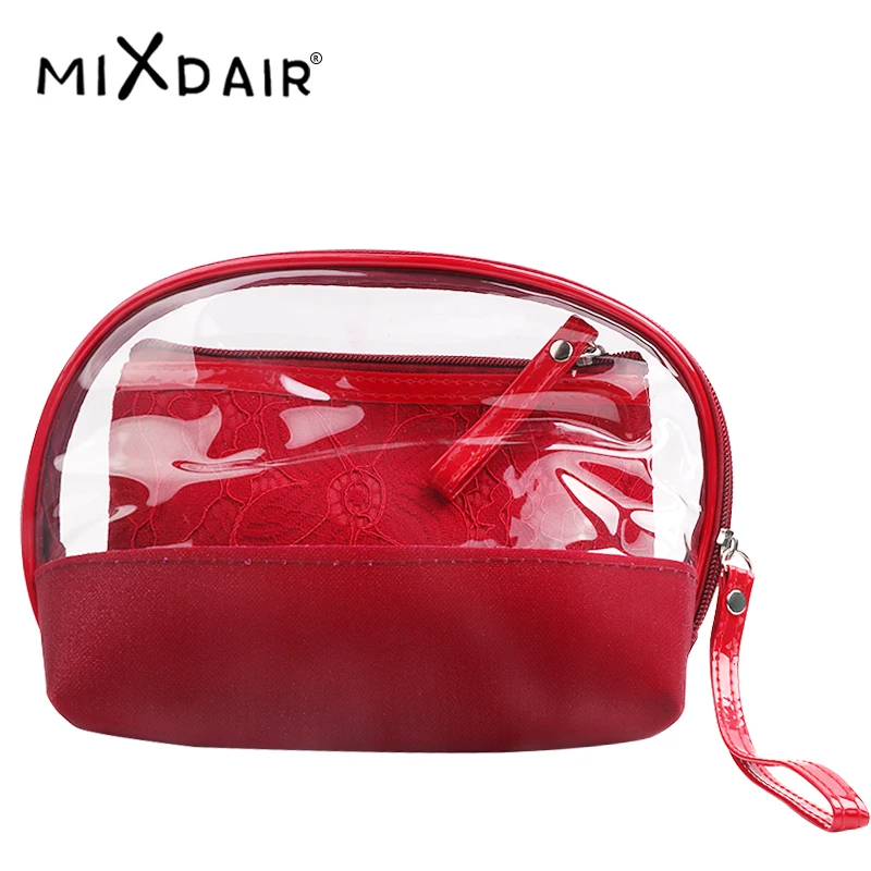 Косметичка MIXDAIR Женская прозрачная для макияжа кружевная элегантная 3 вида