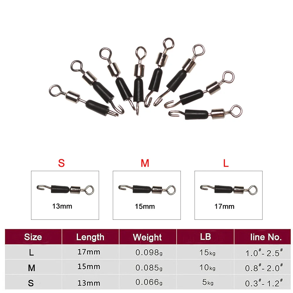 20 шт./лот высококачественные рыболовные Вертлюги защелкивающийся соединитель 8