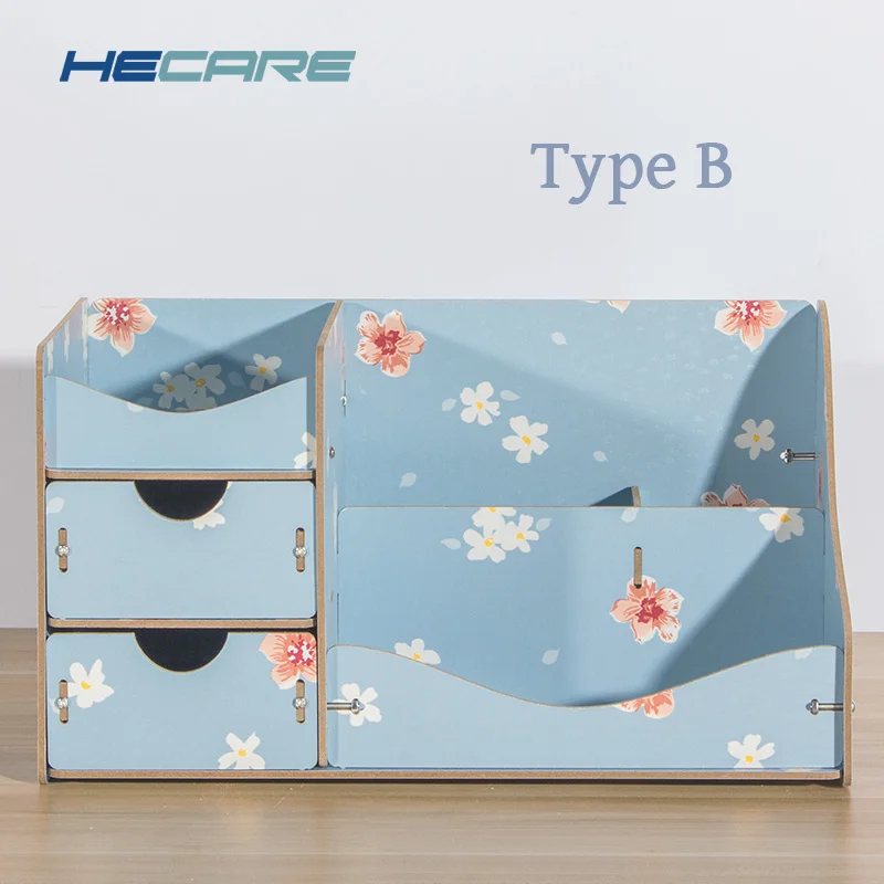 d51 blue flower Декоративная многофункциональная деревянная шкатулка для ювелирных изделий, контейнер для хранения мелочей, органайзер для косметики, коробка для хранения косметики, Новинка - Цвет: d51 blue flower