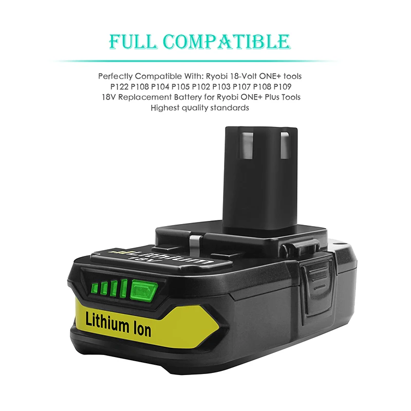 Набор сменных литий-ионных аккумуляторов Bonacell для Ryobi P104 P105 P103 P107 P731 P740 P741 P780 P813 |