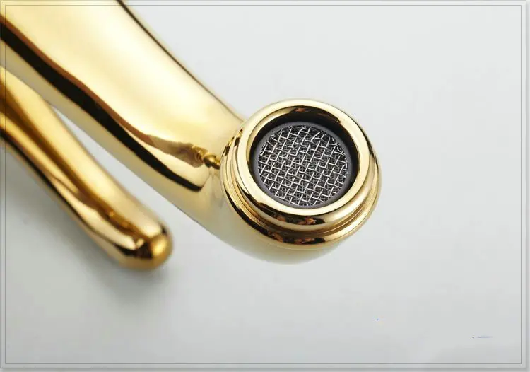 2014 Free Shipping Contemporary Single Handle Luxury New Style Gold Basin sink Antique Faucet Hot And Cold CopperHJ-6603K vasos |