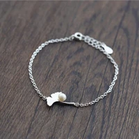 hot high quality popular silver plated jewelry creative blessing wish ginkgo flower pearl female bracelets sl016