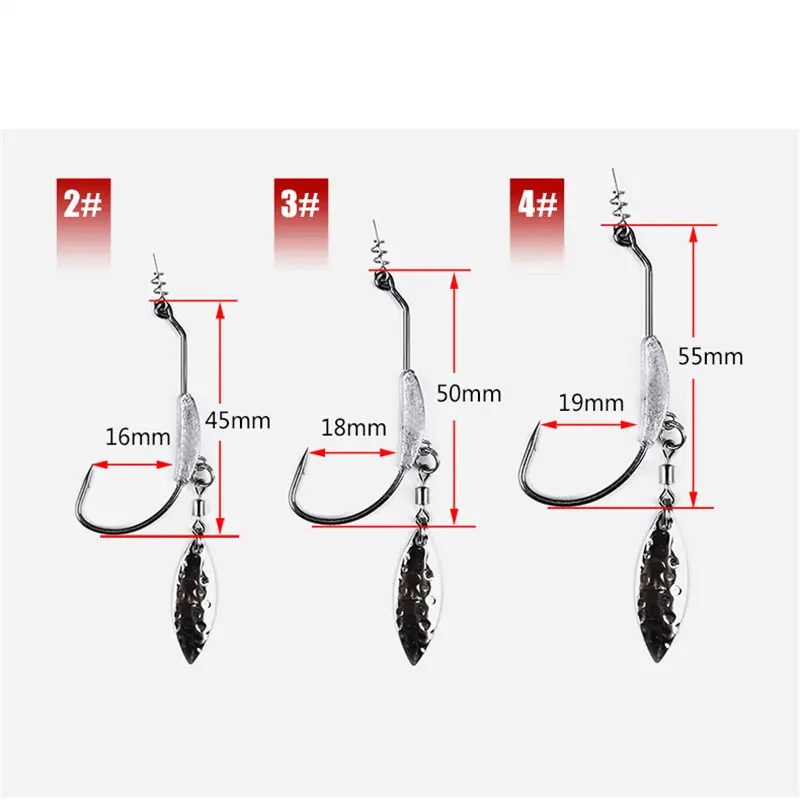3 шт. карбоновый стальной крюк пружинный крючок плюс luster bass barb 4 5 г/5 г/7 2 г