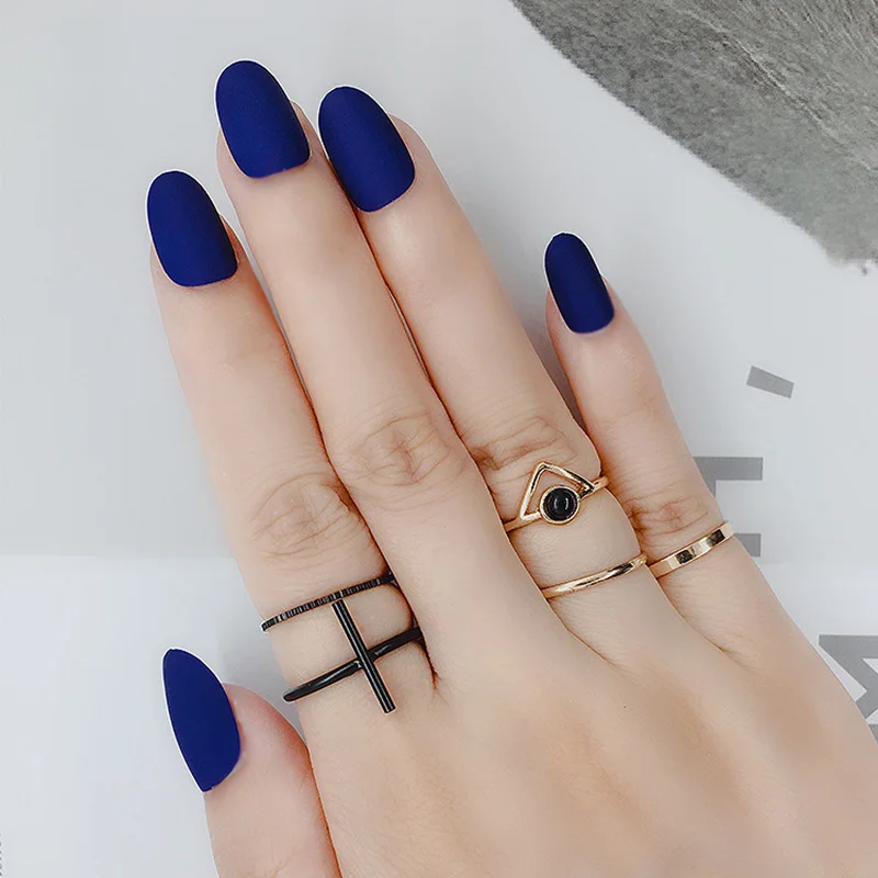 Матовые накладные ногти 24 шт./компл. короткие Круглые Искусственные с мягким