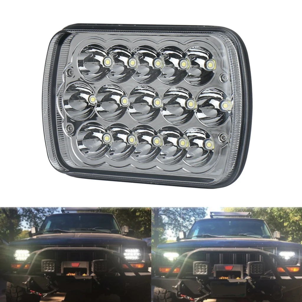 Светодиодные фары 1 шт. 5x7 дюймов совместимы с пикапом Toyota 95 97 Tacoma 88 цвет черный