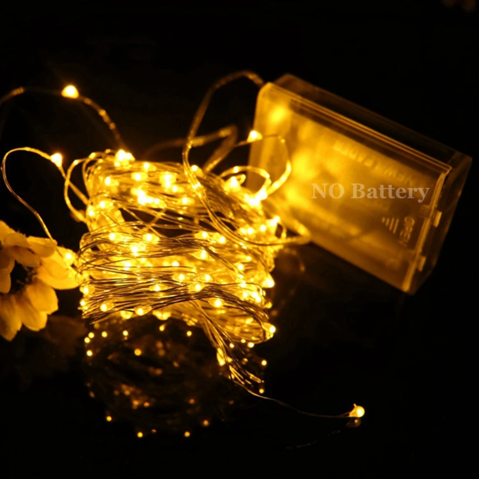 2M 3M 5M 10M Copper Silver Wire LED String lights Holiday lighting For Fairy Christmas Tree Wedding Party Decoration | Лампы и