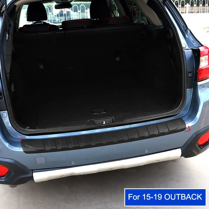 For Outback 15-19 QHCP накладка багажника из смолы, защитная пластина заднего бампера, задние полосы, крышка для Subaru Forester XV Outback 2013-, автомобильный стиль - Название цвета: For Outback 15-19