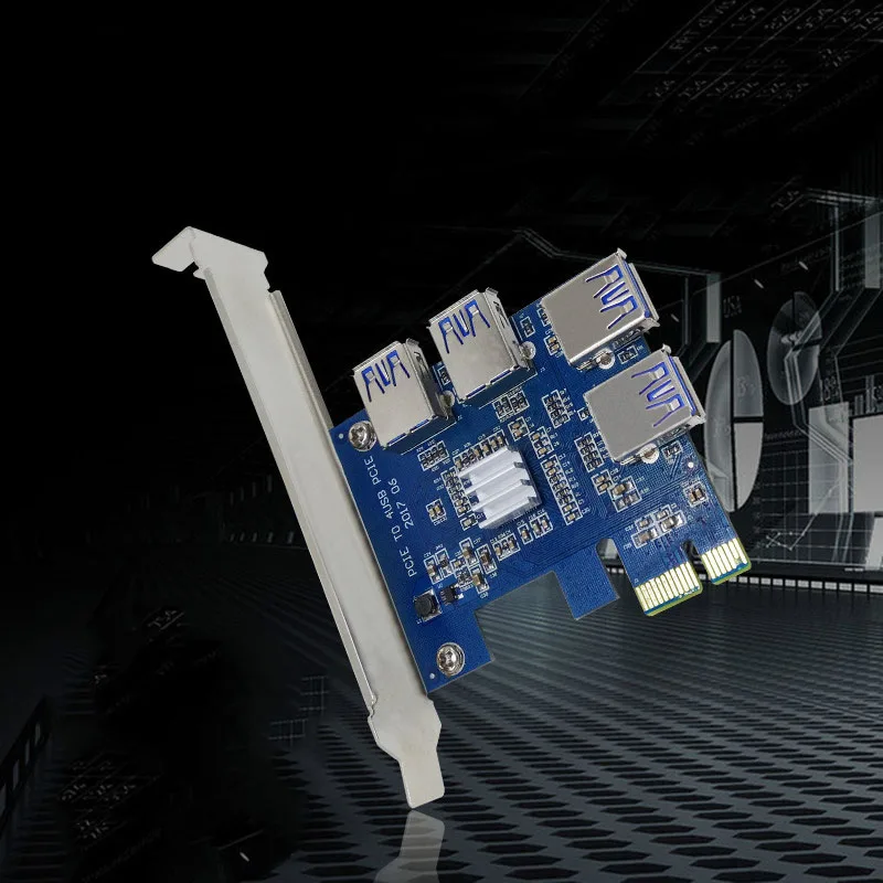 Высококачественная PCI EX1 EX16 карта расширения 4 порта USB 3 0 Конвертер Adatper Riser карты