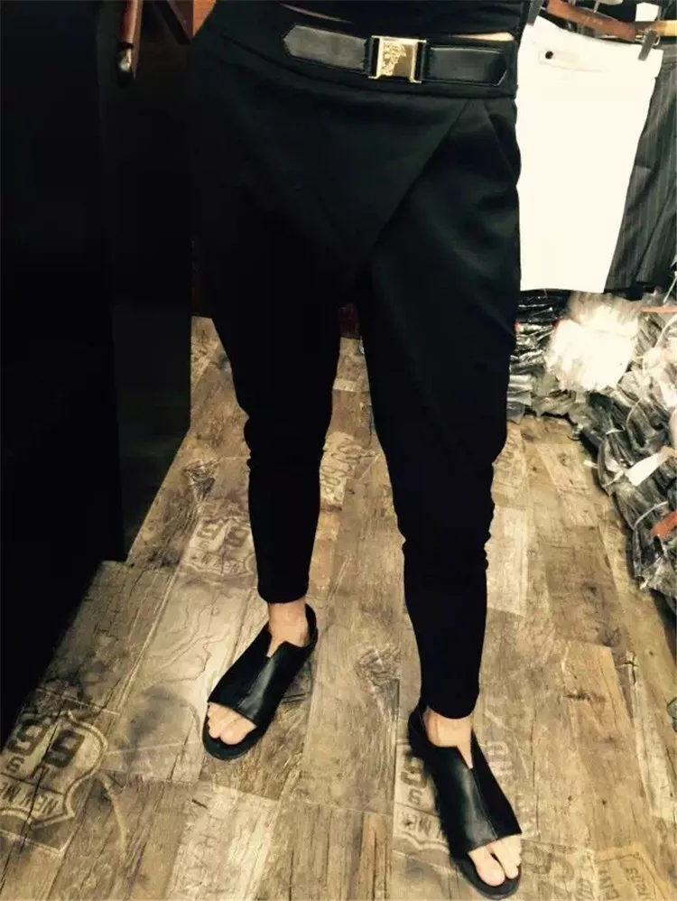 Men's leisure pants slim feet Fall cone type smooth micro baggy Metrosexual small Haren | Мужская одежда