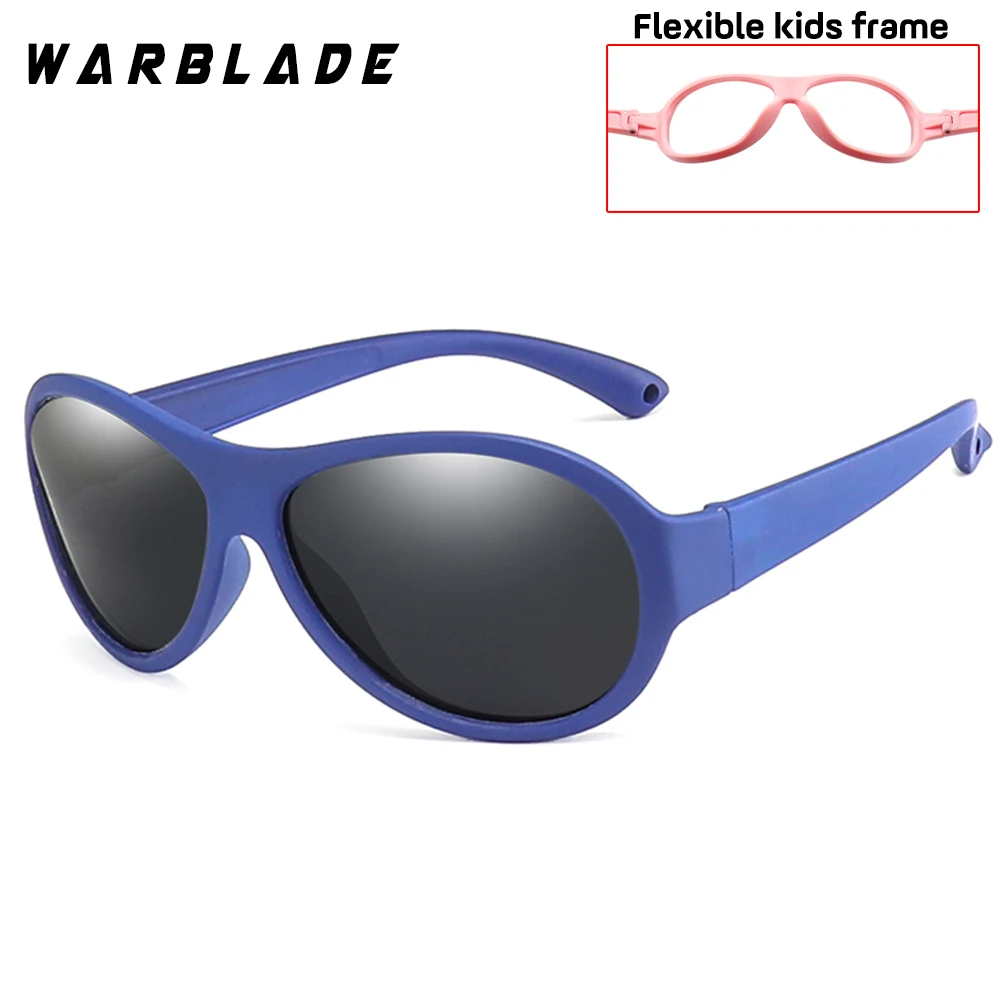 WarBLade, Детские поляризованные солнцезащитные очки, модные солнцезащитные очки в форме сердца для мальчиков и девочек, UV400, гибкие защитные очки - Цвет линз: blue gray R02