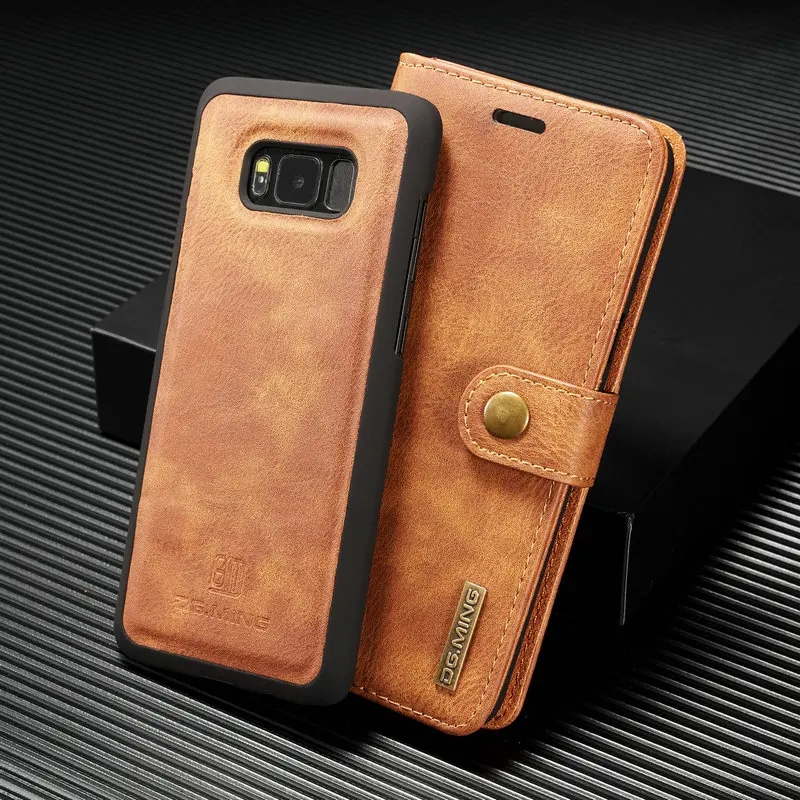 DG. MING винтажный Чехол кошелек для Samsung Galaxy S8 Plus 2в1 Магнитный съемный кожаный чехол