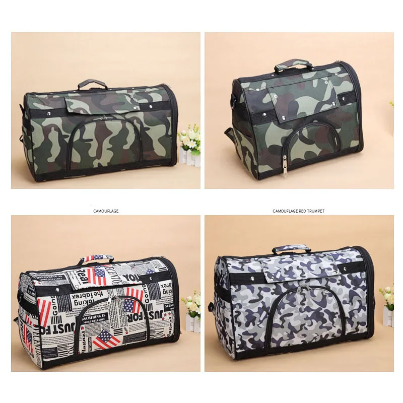 

New Outdoor Foldable Carrier Bags Dog Camouflage Fashion Slings Bag Dog Supplies XS-L Size Pet Travel Handbag